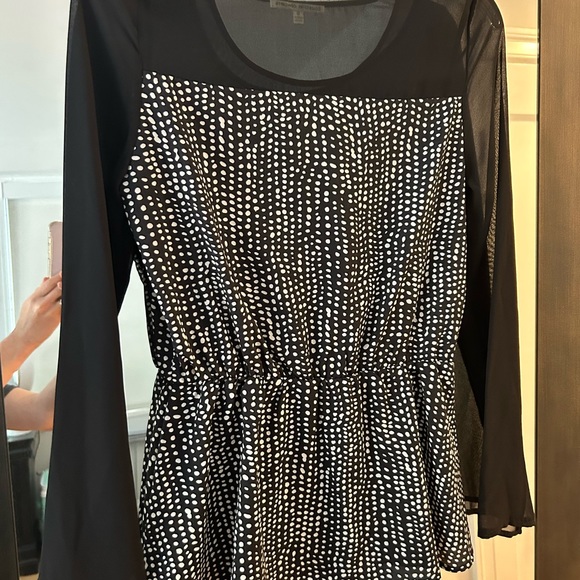 Collective concepts sheer sleeved peplum blouse - Picture 2 of 2